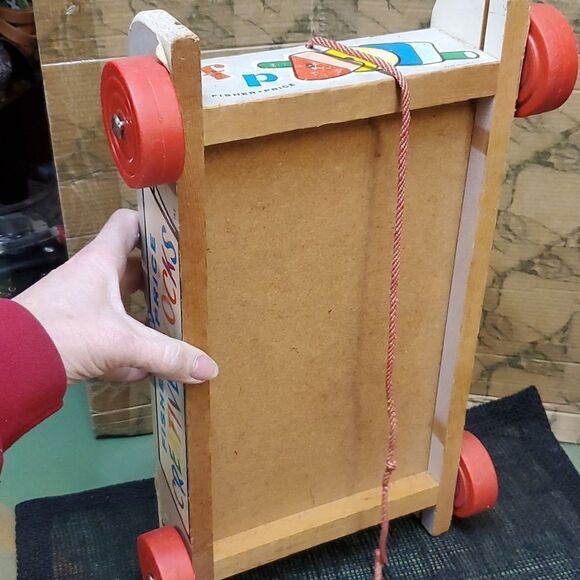 Vintage Fisher Price Creative Blocks Wagon w/Blocks  #161 Xylophone #870 - Picture 8 of 11